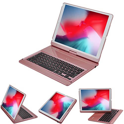 Lenrich Ipad Pro 12.9 Keyboard Case 2017 2Nd 2015 1St Generation,360 Rotatable Wireless Keyboard Smart Folio 180 Swivel Stand Hard Shell Cover Auto Sleep/Wake Up Rose Gold #TOP22