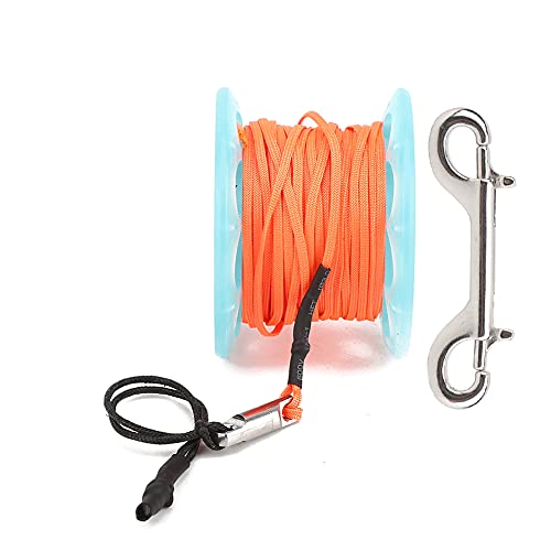 equlup 5.9x2.4x4.2cm/2.3x0.9x1.7in Plastic Line Wheel with Double Heads Buckle 15m Plastic Wire Reel Diving Marker Buoy Rope Wheel Guide Thread Spool (Blue)