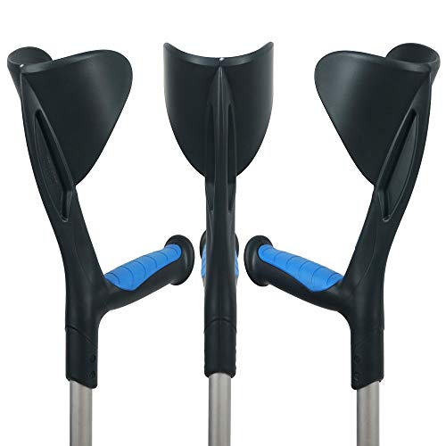 ORTONYX Forearm Crutches 1 Pair - Ergonomic Handle with Comfy Grip - High Density Sturdy Aluminum - 308lb Max / 200913