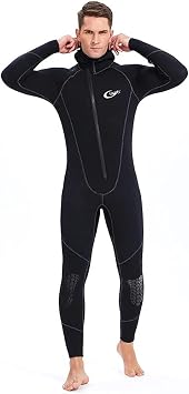 Ultra Stretch 1.5MM Neoprene Wetsuit for Men Women, Front Zip Full Body Diving Suit Protection UV 50+ Cold-Proof Thick Warm Swimsuit One-Piece