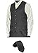 Produktbild Solovedress Herren Klassisches Fischgrätenmuster Anzug Weste V-Ausschnitt Slim Fit Weste für Hochzeit GroomsmenSchwarzXL