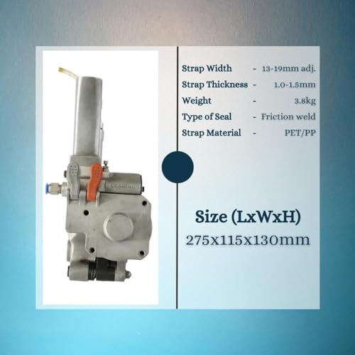 Image of SMART PACK Pneumatic Strapping Tool for Packaging of PET, PP Strip | Poly, Handheld, Heavy-Duty, Pneumatic Banding, Box, Goods Tensioning Machine for Plastic Straps ADQ19 | Pack of 1 Machine