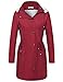 Twinklady Rain Jacket Women Windbreaker Striped Climbing Raincoats Waterproof Lightweight Outdoor Hooded Trench Coats Red S