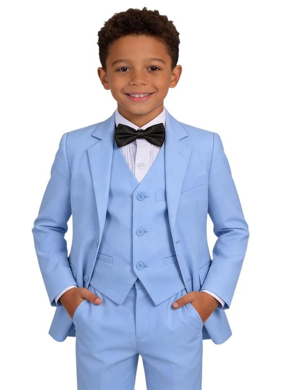 Image of Boys Suit for Kids Formal Slim Fit Tuxedo Suits Ring Bearer Outfit