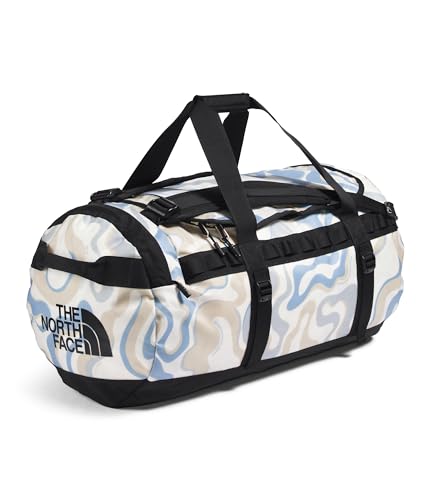 Image of THE NORTH FACE Base Camp Duffel-M, White Dune Wavy Lines Print /TNF Black, One Size