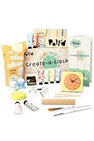 Pott’d Set Kreiere-eine-Uhr für Erwachsene Anfänger - Gestalten Sie Ihre eigene DIY-Wand- und Tischuhr mit lufttrocknender Tonmasse, Werkzeugen, Acrylfarben und enthaltenen Batterien