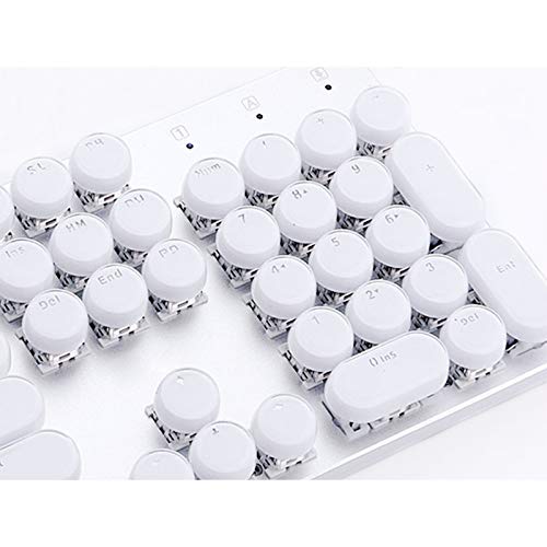 Creation Core Only Keycaps Retro Typewriter Style Abs Backlit Keycaps For Mechanical Keyboards For Gaming Keyboard(104-Key Crystal White) #TOP3
