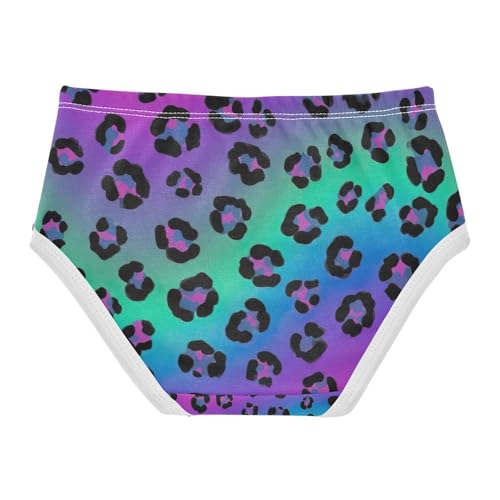 Black Leopard Spots Gradient Blue Girl Underwear, Toddler Girl Briefs, Cotton Underwear Girls, 2–8 Years2