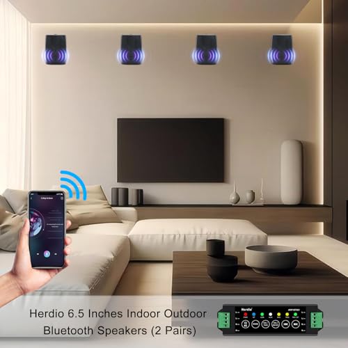 Herdio 6.5 Inch 800W Outdoor Bluetooth Speakers Wired Waterproof With Multifunctional Amplifier thumb #1