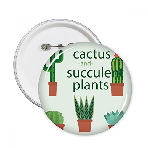 Badge Cactus en pot XXL broche ronde pour décoration de vêtements
