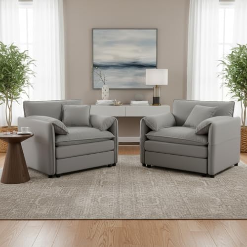 COMHOMFORT Chenille Oversized Accent Chair Set of 2, 41.73" W