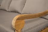 LANTERFANT Loungebank Roos Relaxliege Sofa Kissen Bett Teakfarbe und Taupe - 7