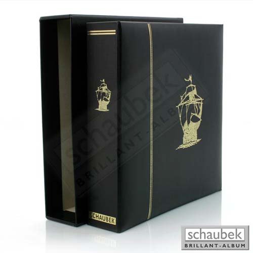 Preisvergleich Produktbild Schaubek Kunstleder-Schraubbinder mit goldener Motivprägung Schiffe ohne Schutzkassette ds1015 / Schiffe