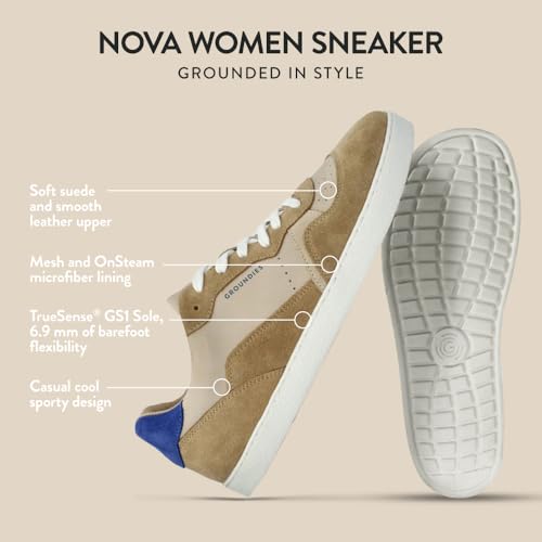 Image of GROUNDIES Nova Barefoot Shoes for Women - Trainer Sneakers for Women with Foot-Friendly Wide Toe Box, Neutral Footbed, and Non Slip Zero Drop Outsole