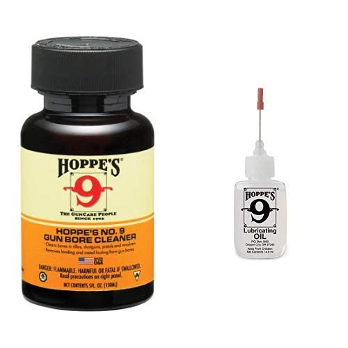 HOPPE'S No. 9 Gun Bore Cleaner, 5 oz. Bottle No. 9 Lubricating Oil, 14.9 ml Precision Bottle