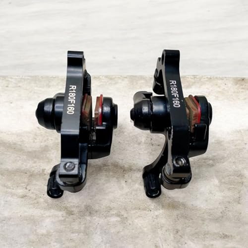 Image of Universal F180 R160 Mechanical Disc Brake Caliper Set - Front /Rear Compatible | Aluminum Alloy Bicycle Disc Brake for MTB, Road & Folding Cycles (Black) 2 piece