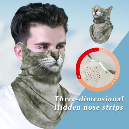Animal 3D Neck Gaiter Warmer Windproof Scarf Headband Bandana Cover for Cycling Skiing Halloween Cosplay Party3