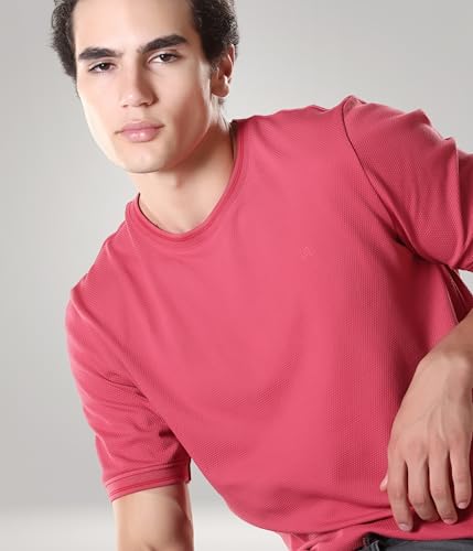 Image of TURMS Men's Ice Cool Tech Round Neck T-Shirt, Odor Control, Stretchable & Breathable, Cotton Rich Fabric, Half Sleeve