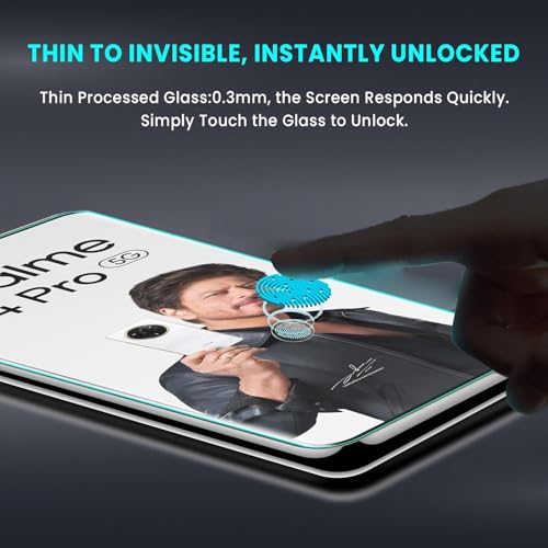 Image of SHILD Premium HD+ UV Tempered Glass Screen Protector for Realme 14 Pro 5G (6.77 Inch) - Full Adhesive, UV Curved Edge, Case Friendly, 9H Hardness, HD Clarity - Pack of 1