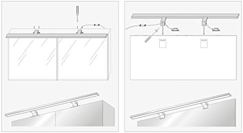 SEBSON® LED Mirror Light 80cm Cabinet + Clip, Bathroom IP44, Neutral White 4000K, Aluminium, 800x108x39mm, 15W, 1000lm