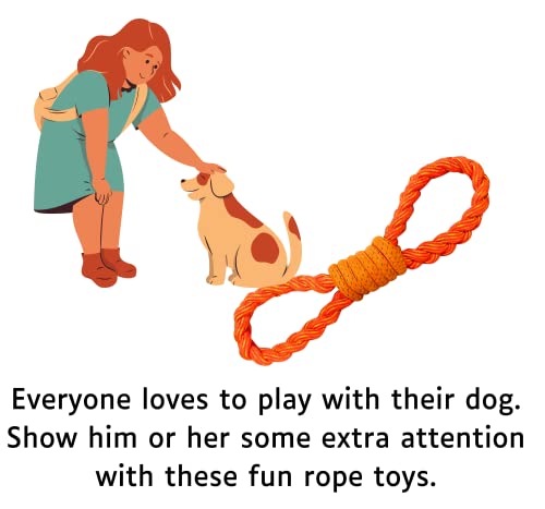 Image of Foodie Puppies Durable Pet Teeth Cleaning Chewing Biting Knotted Small Puppy Toys | 8-Shaped Durable Dog Training Toy for Medium Dogs with Natural Cotton (Shackle Rope Toy) | (Color May Vary)