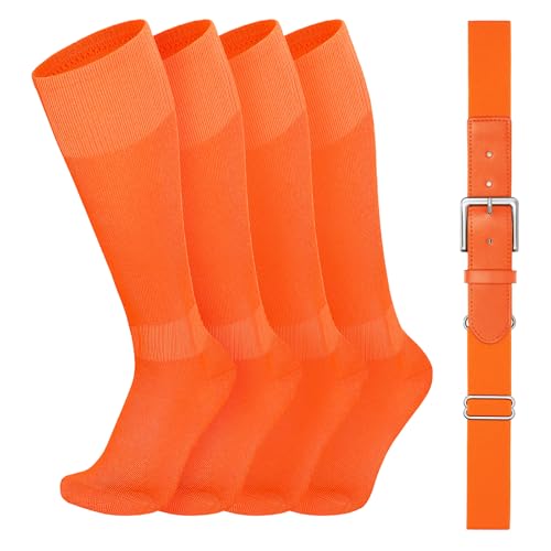 Image of VONMELLI Youth Baseball Belt and Socks Combo, Elastic Softball Belts and Socks for Boys and Adult (2 Pairs of Socks & 1 Belt)