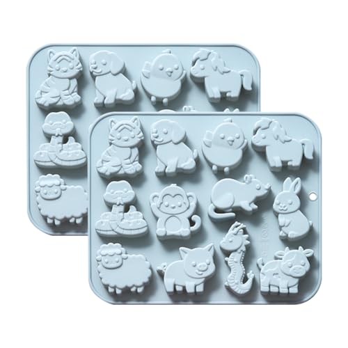 La mejor selección de Moldes de dulces disponible en línea para comprar. 42 Molde de silicona para dulces y chocolate, 24 cavidades con forma de animales del zodiaco, antiadherente, moldes para hornear para hacer decoración de pasteles de cumpleaños,...
