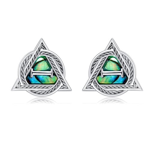 Therian Cufflinks for Men Sterling Silver Abalone Shell Theria Cuff Links Celtic Knot Therian Mother's Day Jewelry for Father Husband(Only One)