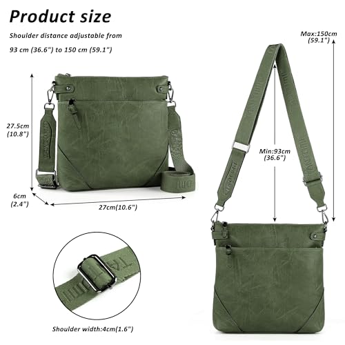 Image of TANTOMI Crossbody Bags for Women, PU Leather Hobo Purse Shoulder Handbags | Adjustable Wide Strap, Multi Pockets, Roomy, Lightweight, Versatile for Everyday or Travel