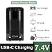 UV-K5 Battery USB-C Charger for Two Way Radio 3500mAh Enlarge Rechargeable Battery Replacement UV-K5(8) UV-K6 Walkie Talkie Accessories 7.4V