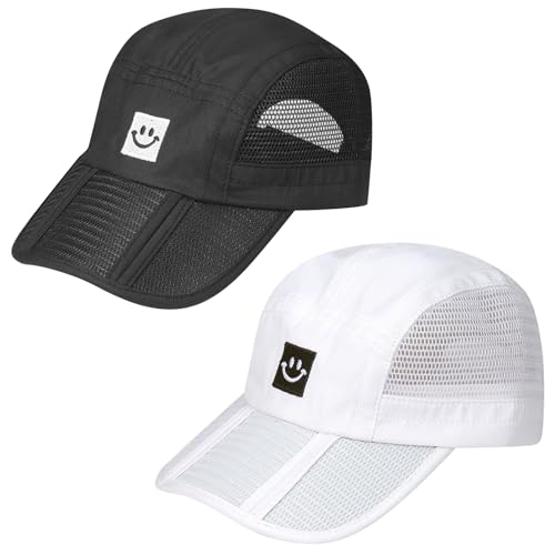 MaxNova 2 Pack Baby Baseball Cap UPF 50+ Foldable Adjustable Cute Embroidered Baseball Cap for Boys Girls 0-6 Years