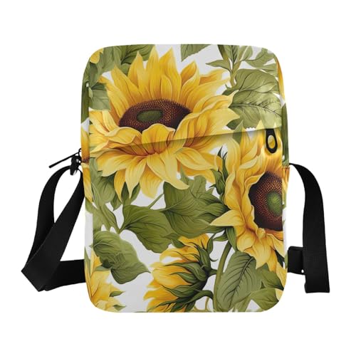 Crossbody Bag Sunflower Messenger Bag for Women Men Purse Shoulder Bag Satchel Bag with Adjustable Strap 214B3296