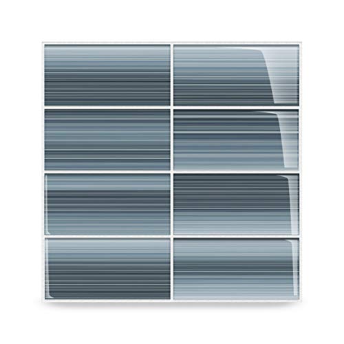 Deep Ocean Blue, Gentle Grey Glass Tile Perfect for Kitchen Backsplash or Bathroom, Color Sample