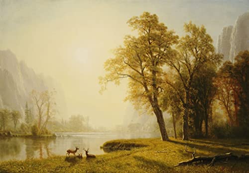 Toile Albert Bierstadt Yosemite Valley impression premium 50x70cm