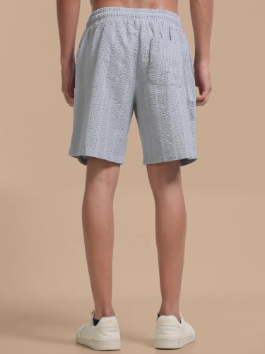 Image of StitchX Men's Airport Look Textured Seersucker Cotton Resort Shorts-S-2XL