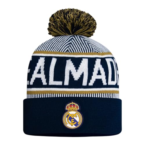 Icon Sports Offically Licensed Compatible with Real Madrid Soccer Beanie Cotton - Unisex Adult - Navy