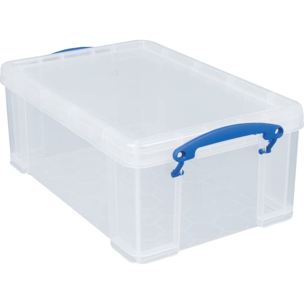 Really Useful 9 Litre Plastic Storage Box Clear, Standard Packaging
