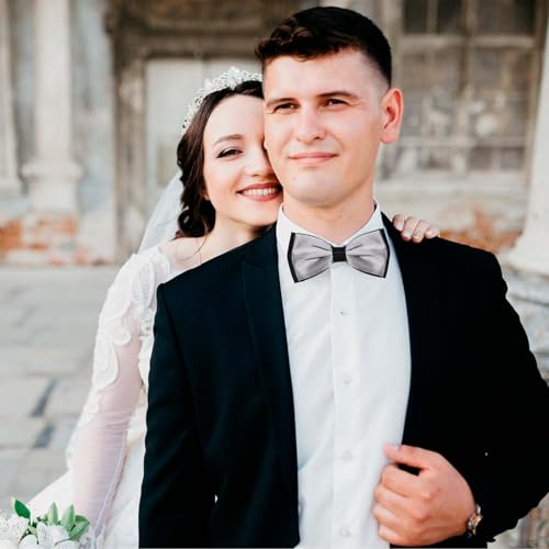 Image of LJBFNN Bow Ties for Men Pre Tied Mens Bow Tie, Adjustable Bowties Men Black and White Bow Tie for Wedding /Party /Casual