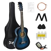 ◆This 30 inch guitar is designed specifically for young learners with a scale and compact body that offer excellent playing comfort. Nice shiny finish, and a some floral decoration around the sound hole, makes it decent and stylish. ◆Complete 30 inch...