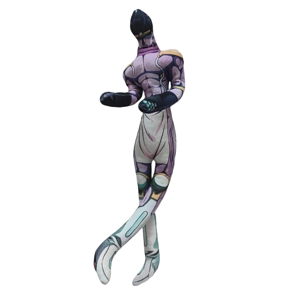 Zhongkaihua JJBA Star Platinum Plush Action Figure Star Platinum Plush Pillow 28CM Twistable Articulated Character Creative Collectible Gift Christmas Decoration for Home Party