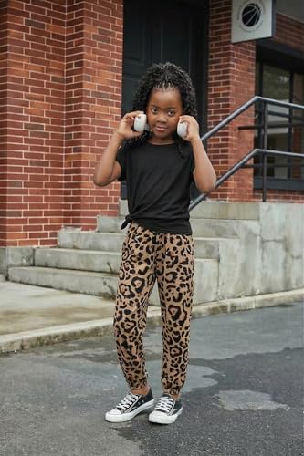 Image of Arshiner Girls Clothes 2 Piece Summer Outfits Drop Shoulder Top Pullover Sweatpants Jogger Set Sweatsuits Tracksuits 6-14Y