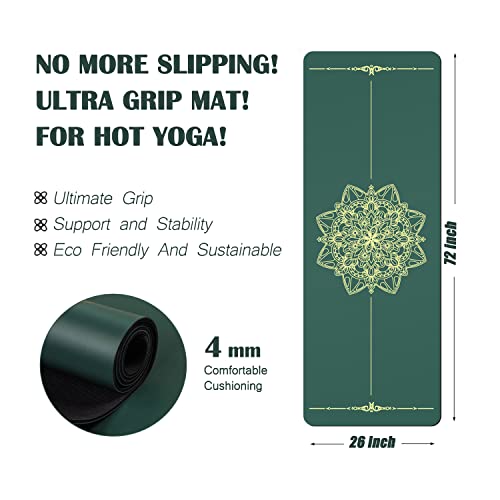 Foto von Yogamatte Anti-Rutsch, 100% Naturkautschuk Basis und Top Eco-Polyurethan-Oberfläche, 100% natürlich & ökologisch, Yoga Matte für dynamisches Yoga, Hot Yoga, Pilates & Stretching, 183 x 66 x 0,4 cm