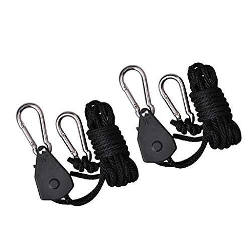 Cabides de corda de crescimento Serenable 2 pares para pendurar refletores e luminárias, filtros de