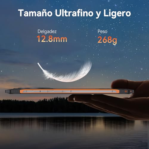 Cubot KingKong ES - Smartphone HD+ da 6,56", 16GB (6GB+10GB) RAM e 128GB ROM, Tripla fotocamera da 48 MP, Batteria 5100mAh, Android 14, Processore OctaCore, Colore Nero+Arancione - 5