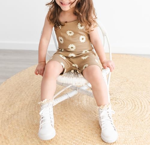 GOOCHEER Infant Baby Girl Summer Romper Jumpsuit Daisy Halter Sleeveless Bodysuit Summer One Piece Outfit2
