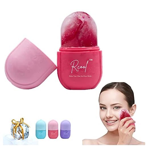 Rcool Ice Face Roller & Gua Sha,Face Massager,Facial Beauty Ice Roller Skin Care Tools,Skin Care Products-For Face&Eyes,Remove Fine Lines,Shrink Pores,Reduce Acne and Lubricate the Skin. (Pink)