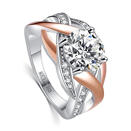 Souhait 1.5-2.5Ct Personalized Unique Anniversary Rings For Women 5A D Color Round Brilliant Diamond 925 Sterling Silver Infinity Halo Engagement Ring #TOP20