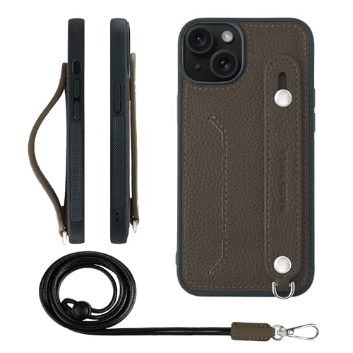 HANATORA for iPhone 15 �P�[�X �{�v �ϏՌ� �w�ʃx���g �X�g���b�v�����O �X�}�z�P�[�X �X�}�z �X�^���h�@�\ �l�b�N�X�g���b�v �t�� �J�[�h�|�P�b�g �V�������N���U�[ �M�t�g �g�[�v CGHGZ-15-Taupe