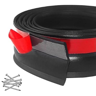 Universal Garage Door Seal, Garage Door Rubber Seal Strip Replacement, Weatherproofing Garage Door Weather Stripping with Nails (20 Feet)