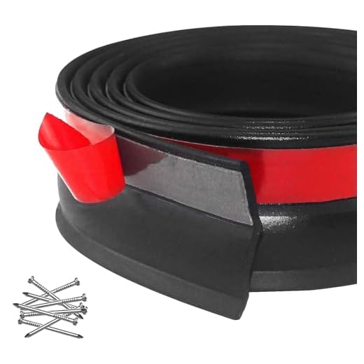 Universal Garage Door Seal, Garage Door Rubber Seal Strip Replacement, Weatherproofing Garage Door Weather Stripping with Nails (20 Feet)